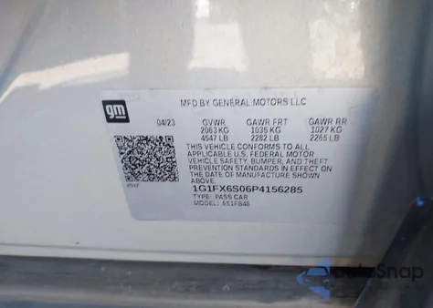 2023 Chevrolet Bolt Ev Fwd 2Lt z USA, uszkodzony, nr VIN 1G1FX6S06P4156285